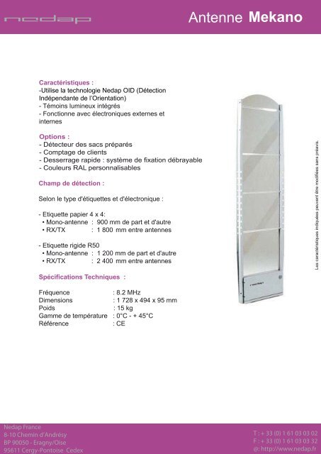 Catalogue antennes - Nedap France