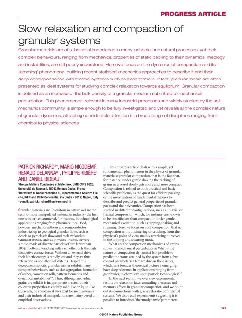 Slow relaxation and compaction of granular systems