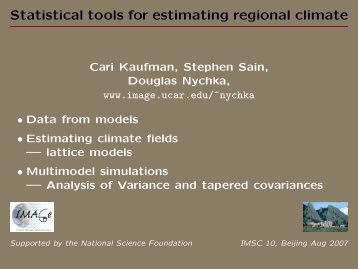 Statistical tools for estimating regional climate