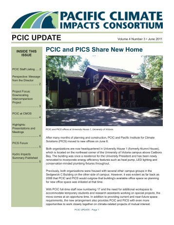 PCIC UPDATE - Pacific Climate Impacts Consortium