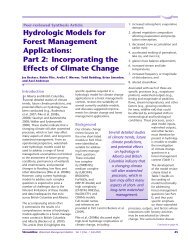 Hydrologic models for forest management applications ... - FORREX