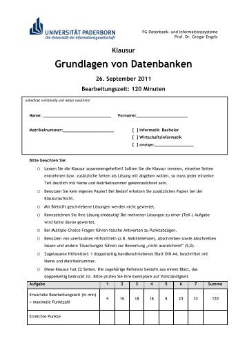 Grundlagen von Datenbanken - Datenbank- und Informationssysteme