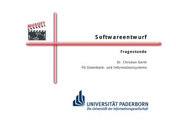 Softwareentwurf - Datenbank- und Informationssysteme - Universität ...