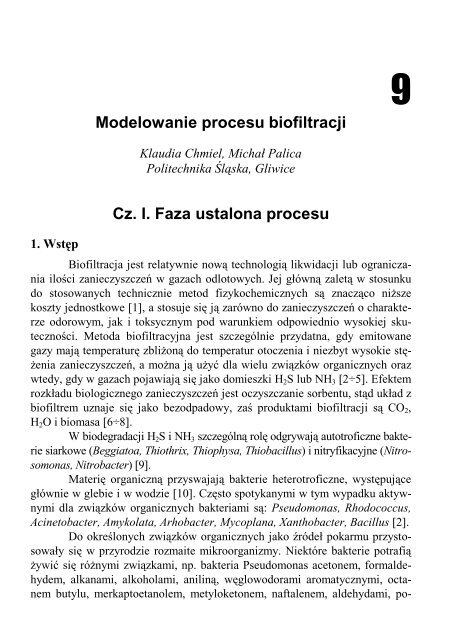 Modelowanie procesu biofiltracji - Rocznik Ochrony Środowiska