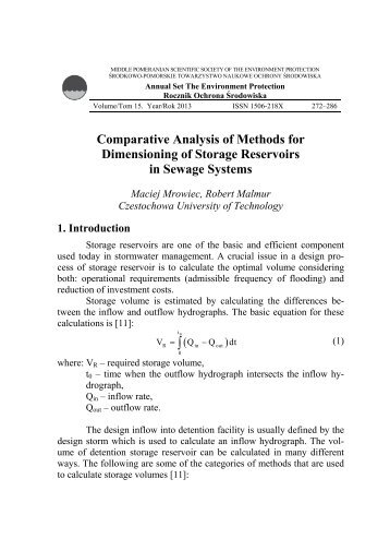 Comparative Analysis of Methods for Dimensioning of Storage ...