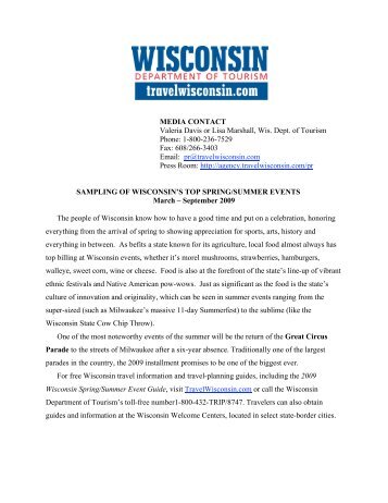 MEDIA CONTACT Valeria Davis or Lisa Marshall, Wis - Wisconsin ...