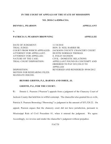 2010-CA-02096-COA - Mississippi Supreme Court