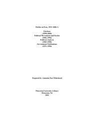 Politics in Peru, 1931-2000, I. Elections (1990-2000) - Princeton ...