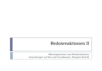 Mikroorganismen, Redox in Seen und Grundwasser - Eawag