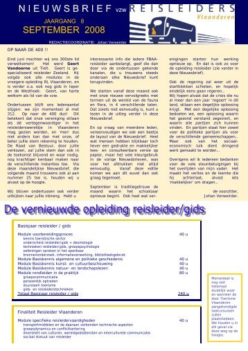 editie 09/ 2008 - vzw Reisleiders Vlaanderen
