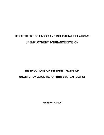 Department of labor and industrial relations unemployment