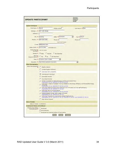 Recovery Act Data (RAD) System User Guide