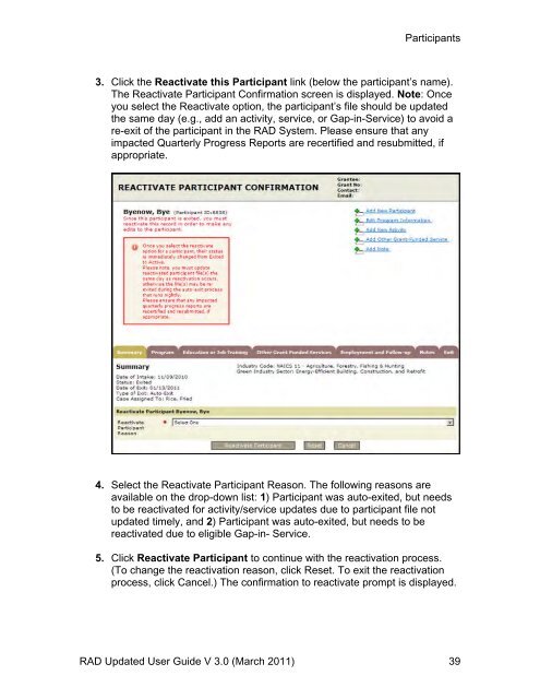 Recovery Act Data (RAD) System User Guide