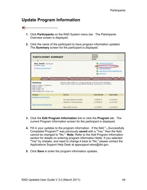 Recovery Act Data (RAD) System User Guide