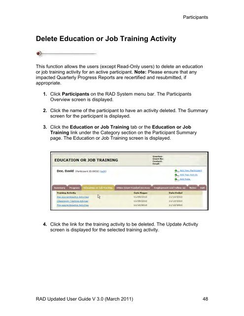 Recovery Act Data (RAD) System User Guide