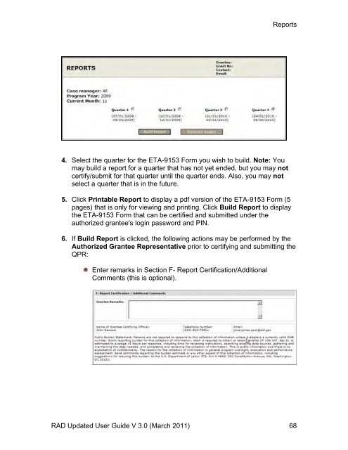 Recovery Act Data (RAD) System User Guide