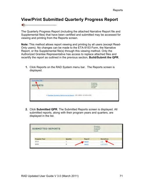 Recovery Act Data (RAD) System User Guide