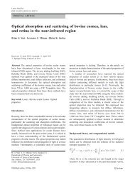 Optical absorption and scattering of bovine cornea, lens - PHYSICS ...