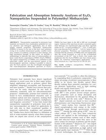 Fabrication and absorption intensity analyses of Er2O3 ...