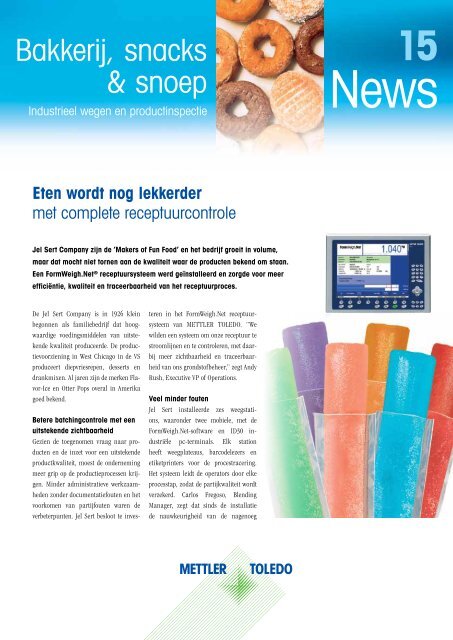 Bakkerij, snacks & snoep - METTLER TOLEDO