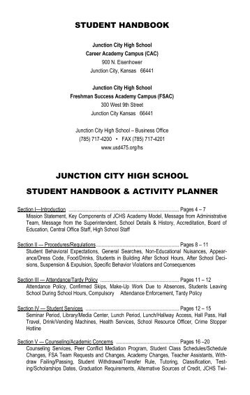 JCHS_Student_Handbook - Geary County Schools USD 475