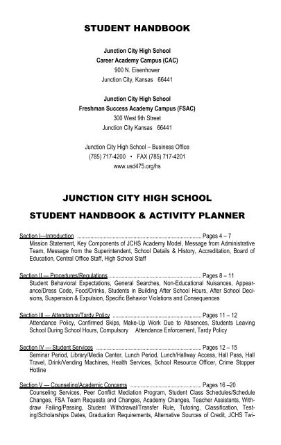 JCHS_Student_Handbook - Geary County Schools USD 475