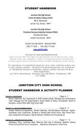 STUDENT HANDBOOK JUNCTION CITY HIGH SCHOOL STUDENT ...