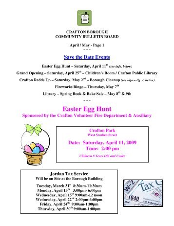 Easter Egg Hunt - Crafton Borough