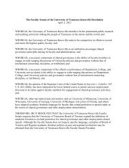 Academic Freedom Resolution - UT Knoxville Faculty Senate