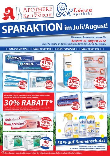 30% RABATT* 40% - Löwen Apotheke