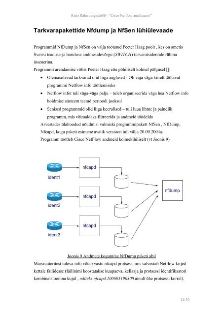 Risto Rahu magistritöö - Cisco Netflow analüsaator - Tartu Ülikool