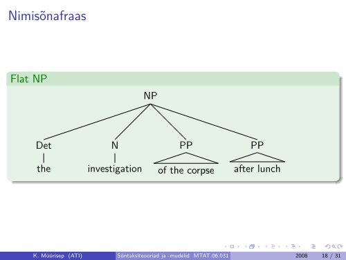 Süntaksiteooriad ja -mudelid MTAT.06.031 - 3. loeng