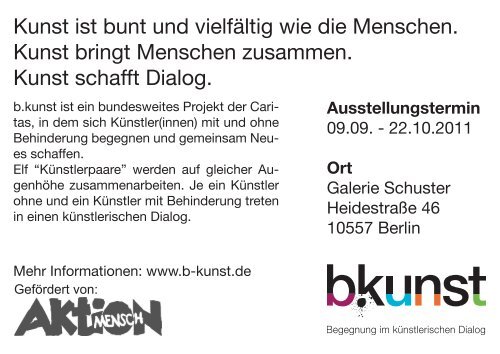 Flyer zur zentralen Ausstellung - b-kunst