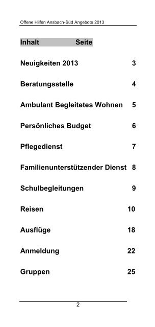 Offene Hilfen Ansbach-Süd - Regens Wagner Absberg