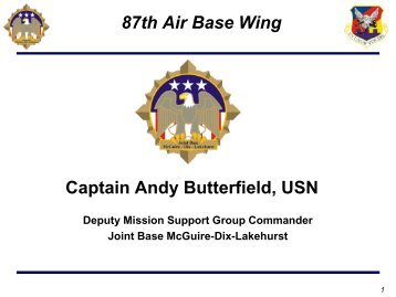87th Air Base Wing Captain Andy Butterfield, USN