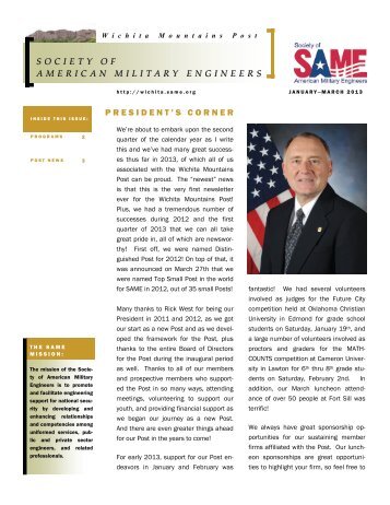 president's corner society of society of american military engineers ...