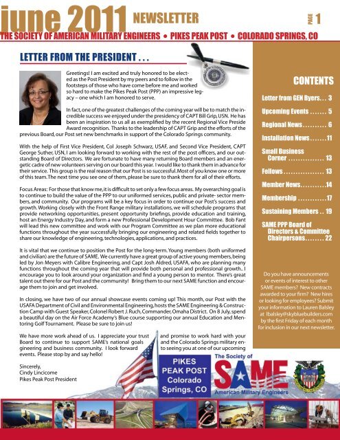 june 2011 NEWSLETTER - Chapter - Society of American Military ...