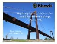 Replacing the Stay Cables on the Hale Boggs Memorial Bridge (I L li ...