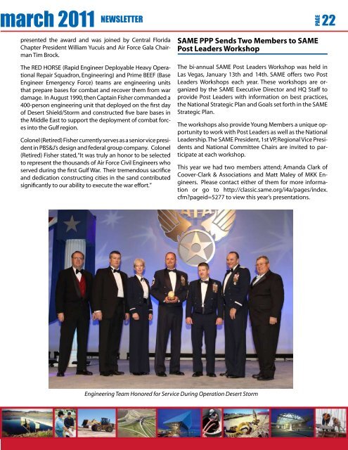 march 2011 NEWSLETTER - Chapter - Society of American Military ...