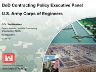 DoD Contracting Policy Executive Panel U.S. Army Corps of Engineers