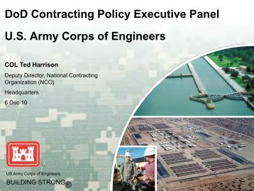 DoD Contracting Policy Executive Panel U.S. Army Corps of Engineers