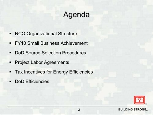 DoD Contracting Policy Executive Panel U.S. Army Corps of Engineers