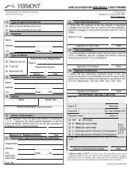 application for individual light permit - Vermont Department of Motor ...