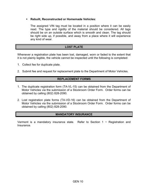 Inspection Manual (Motorcycle & Moped) - Vermont Department of ...