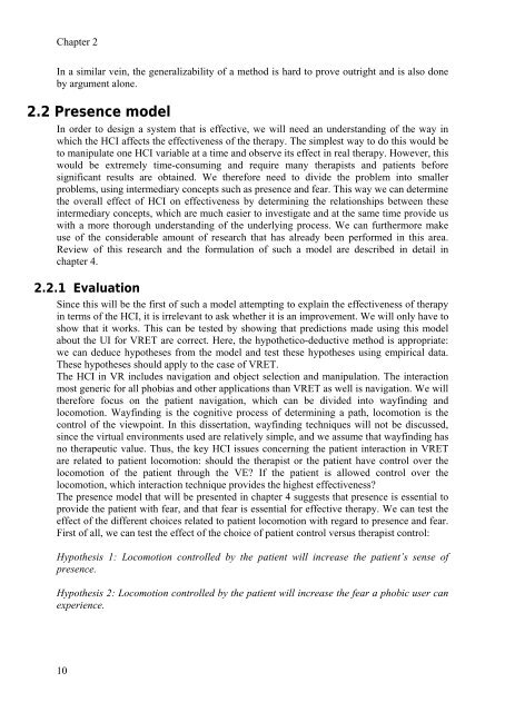 Human-Computer Interaction and Presence in Virtual Reality