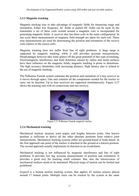 Development of an Augmented Reality system using ARToolKit