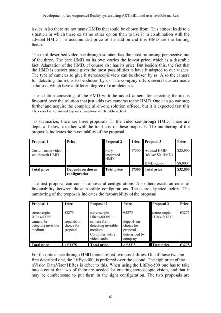 Development of an Augmented Reality system using ARToolKit