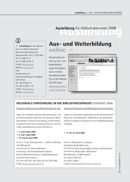 Aus- und Weiterbildungstermine - publikationen.bvoe.at - BVÖ