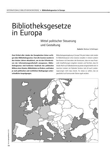 Bibliotheksgesetze in Europa - publikationen.bvoe.at