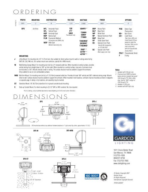 Gardco DF5 Designer Floodlight Brochure - Gardco Lighting